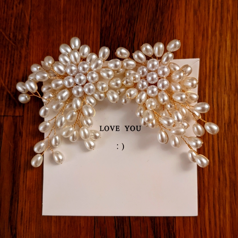 AHED Project Fireworks Pearl Vines Statement Wedding Earrings